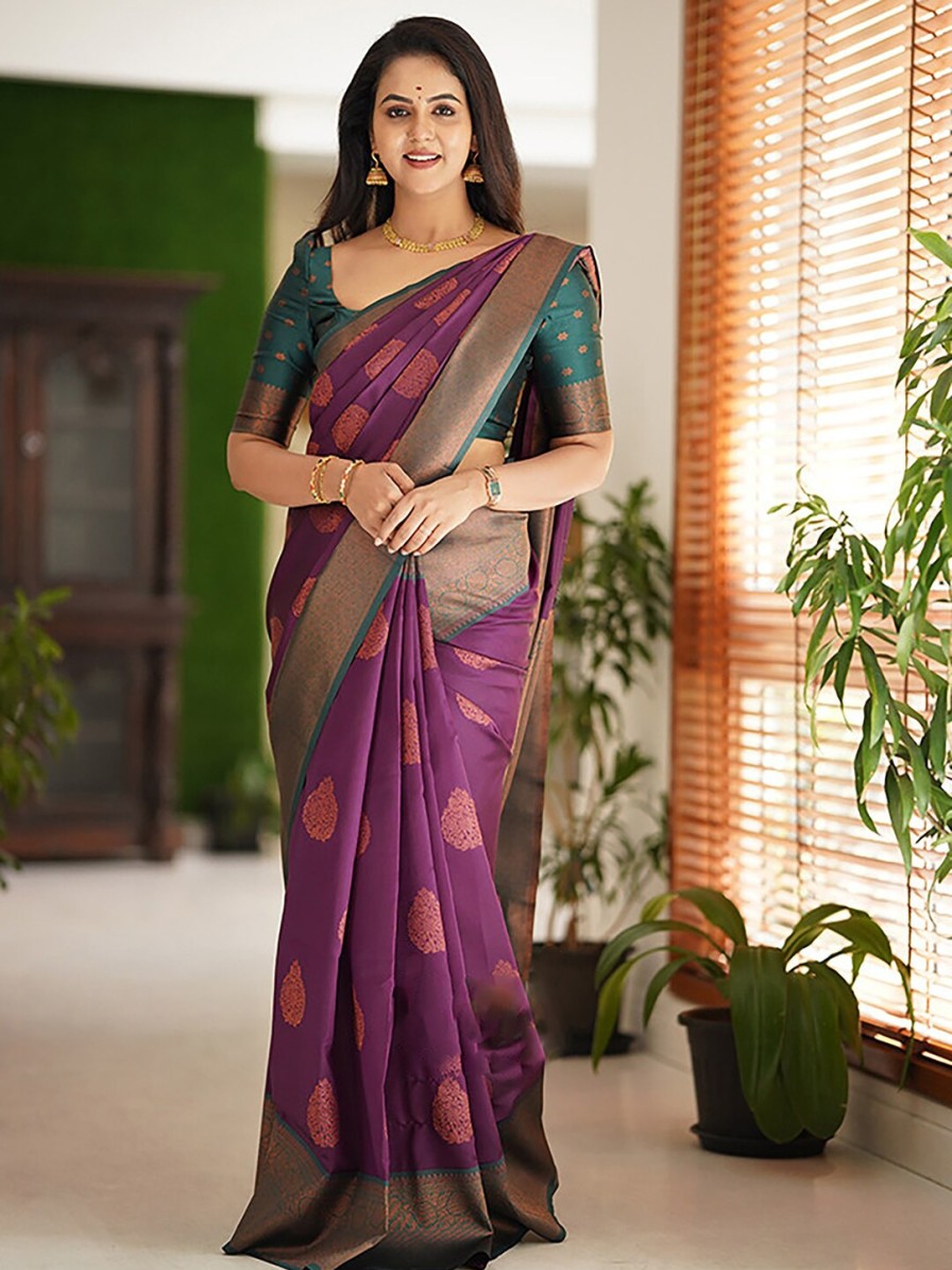 Women KALINI Sarees | Buy Kalini Ethnic Motif Woven Design Zari Pure Silk Kanjeevaram Saree - Apparel For Women