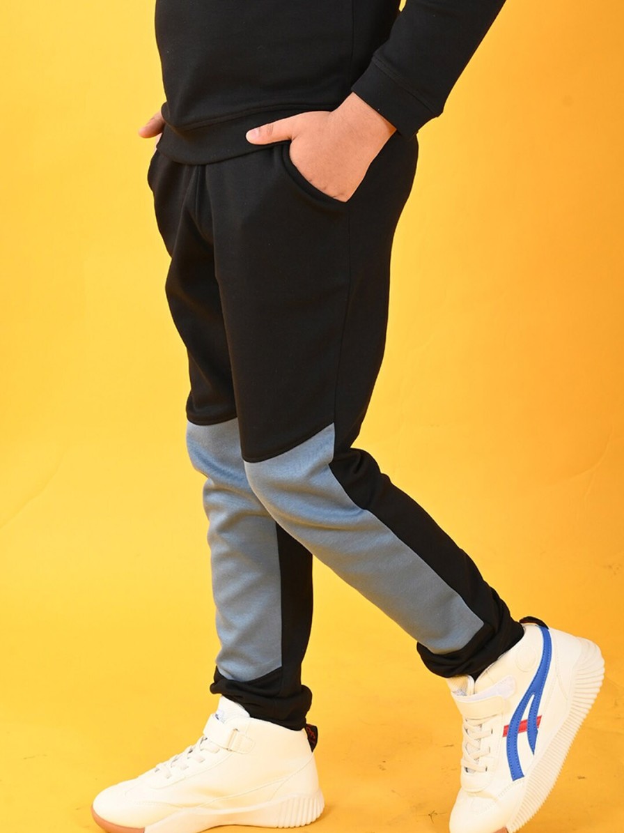 Kids Anthrilo Trousers | Buy Anthrilo Infant Boys Relaxed Fit High Rise Colourblocked Fleece Joggers - Apparel For Boys