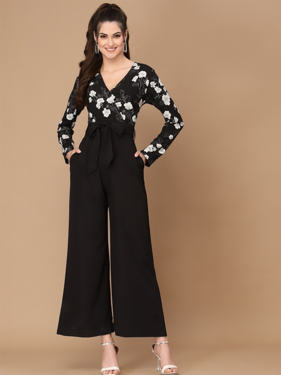 Women KASSUALLY Jumpsuits | Buy Kassually Black & White Printed Basic Jumpsuit - Apparel For Women