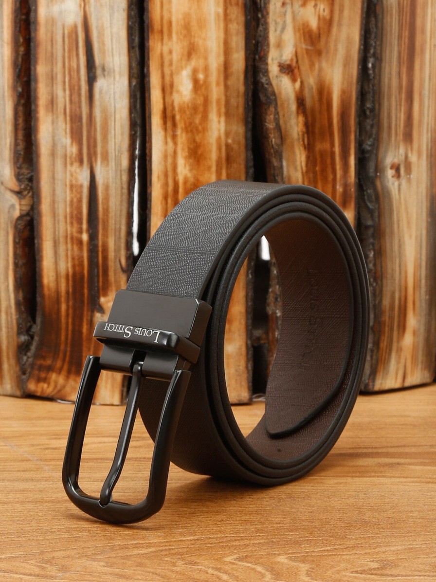 Men LOUIS STITCH Belts | Buy Louis Stitch Men Striped Leather Reversible Formal Belt - Accessories For Men