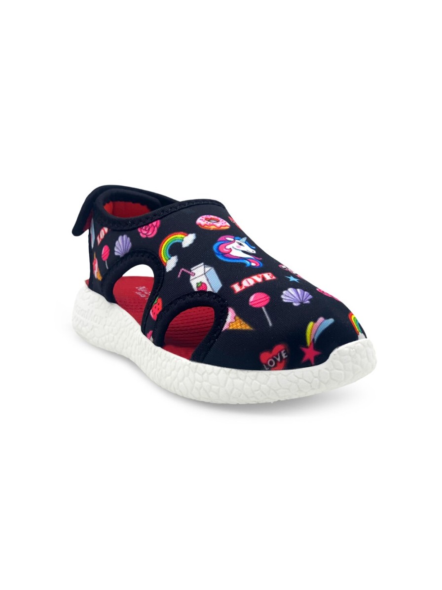 Kids KazarMax Sandals | Buy Kazarmax Kids Black & White Printed Comfort Sandals - Footwear For Unisex Kids