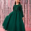 Kids pspeaches Party Wear | Buy Pspeaches Girls Embellished Sequinned Fit & Flare Lace Maxi Dress - Apparel For Girls