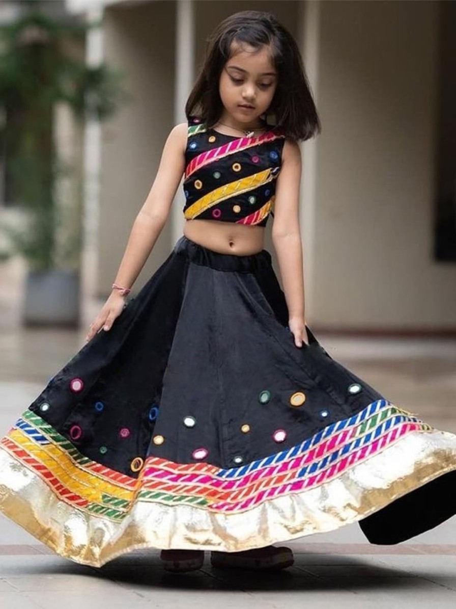 Women BAESD Lehenga Cholis | Buy Baesd Girls Embroidered Mirror Work Ready To Wear Lehenga & Blouse - Apparel For Girls