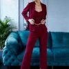 Women Athena Co-Ords | Buy Athena Women Maroon 3 Piece Blazer Co Ords Set - Apparel For Women