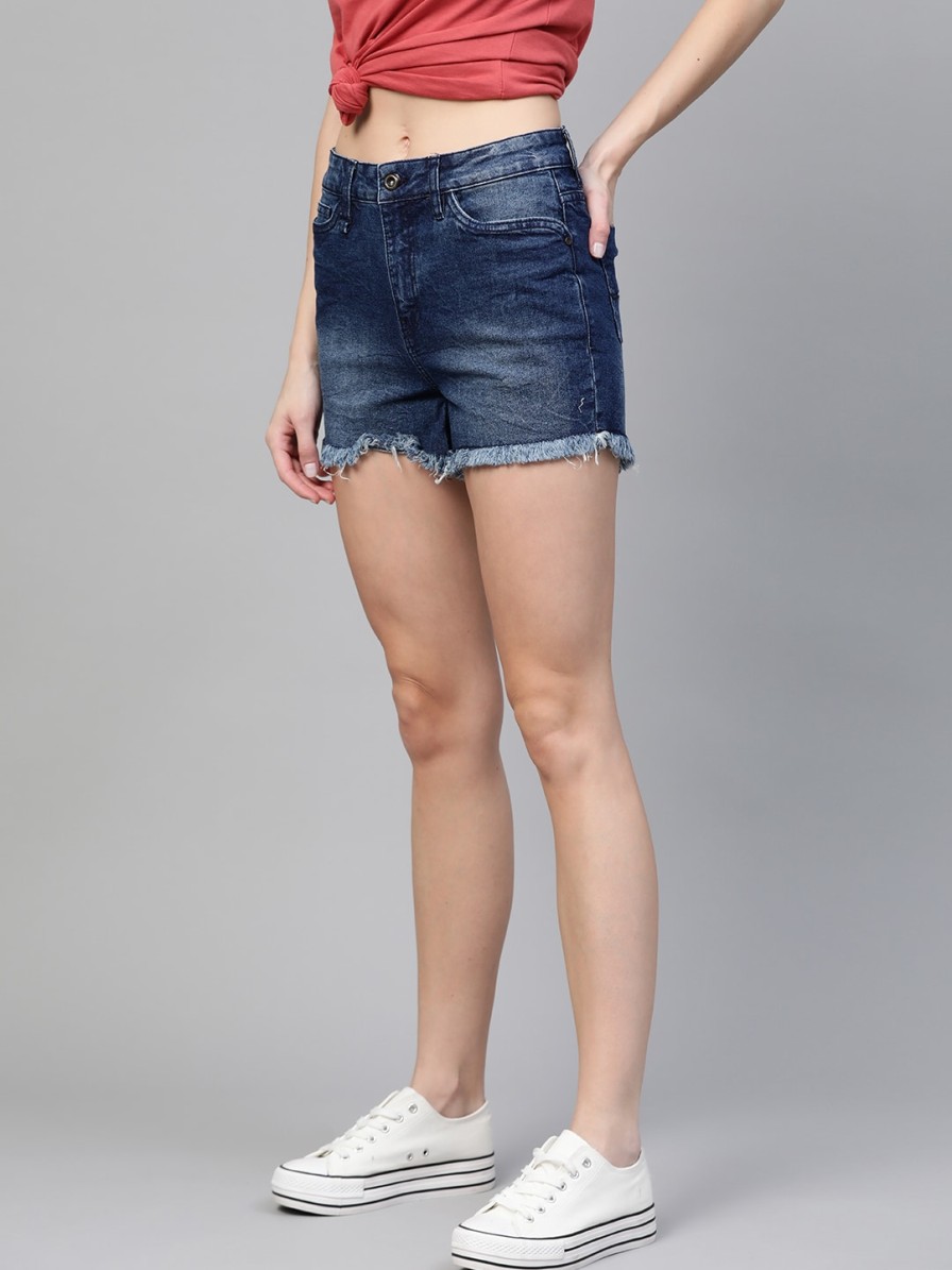 Women Roadster Shorts & Skirts | Buy The Roadster Lifestyle Co. Women Frayed Denim Shorts - Apparel For Women