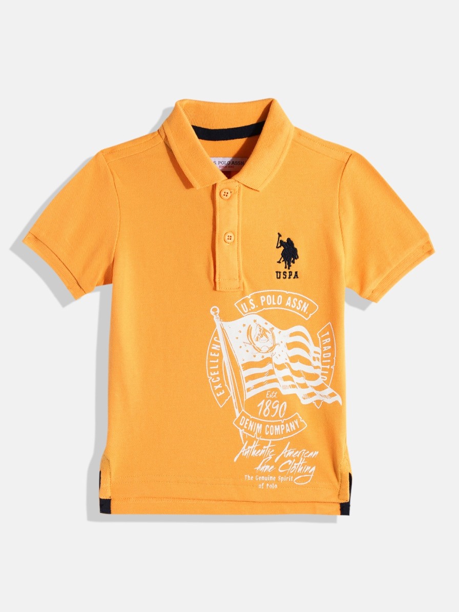 Kids U.S. Polo Assn. Kids U.S. Polo Assn. Kids | Buy U.S. Polo Assn. Kids Boys Brand Logo Placement Print Polo Collar Pure Cotton T Shirt - Apparel For Boys