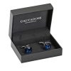 Men Calvadoss Ties, Cufflinks & Pocket Squares | Buy Calvadoss Navy Blue & Silver Plated Square Cufflinks - Accessories For Men