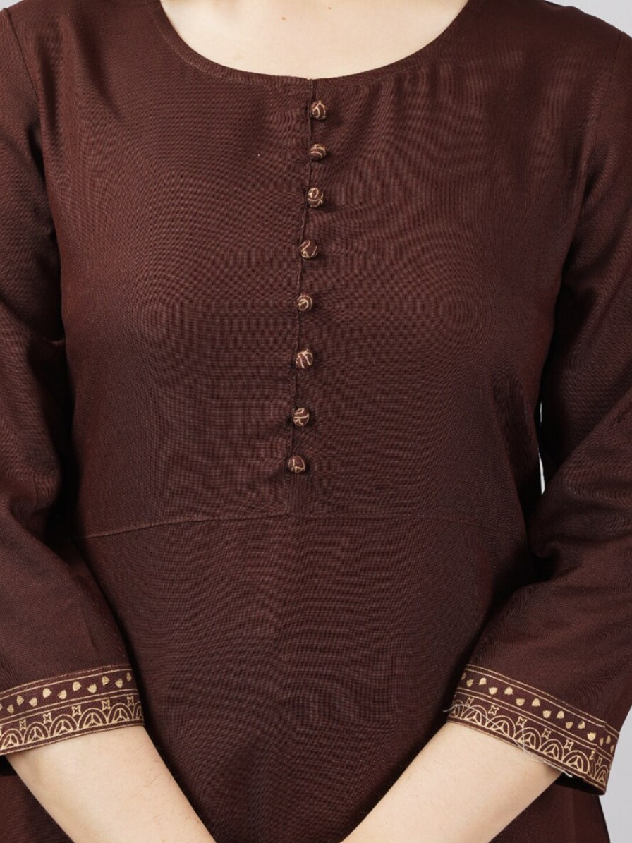 Women KALINI Kurtis, Tunics & Tops | Buy Kalini Brown Solid Top - Apparel For Women