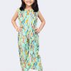 Kids HERE&NOW Dungarees & Jumpsuits | Buy Here&Now Girls Abstract Printed Basic Jumpsuit - Apparel For Girls