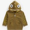 Kids mothercare Mothercare | Buy Mothercare Boys Khaki Brown 3D Dino Spikes Pure Cotton Hooded Sweatshirt - Apparel For Boys