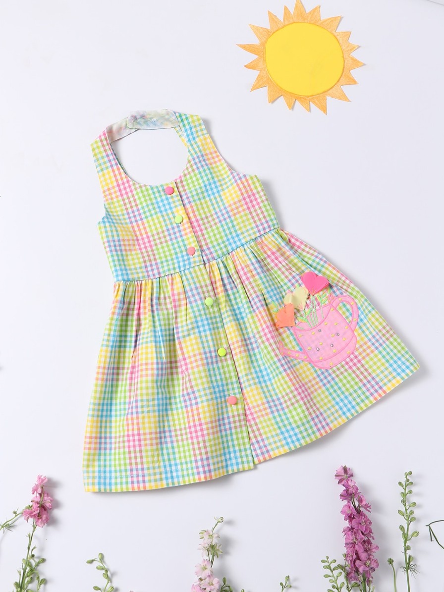 Kids Nauti Nati Dresses | Buy Nauti Nati Multicoloured Checked Halter Neck Dress - Apparel For Girls