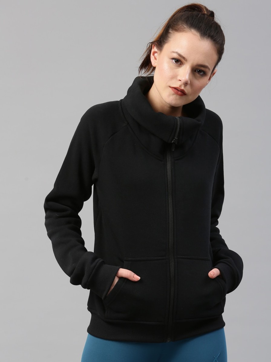 Women HRX by Hrithik Roshan Jackets | Buy Hrx By Hrithik Roshan Women Black Solid Bomber - Apparel For Women