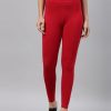 Women Go Colors Leggings, Salwars & Churidars | Buy Go Colors Women Red Solid Ankle Length Leggings - Apparel For Women