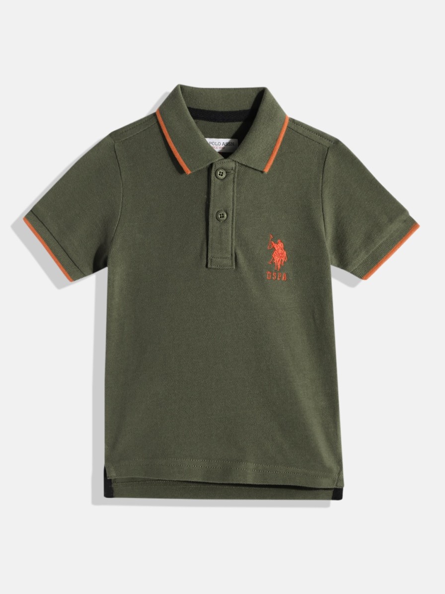 Kids U.S. Polo Assn. Kids Tshirts & Tops | Buy U.S. Polo Assn. Kids Boys Solid Polo Collar Knitted Pure Cotton T Shirt - Apparel For Boys