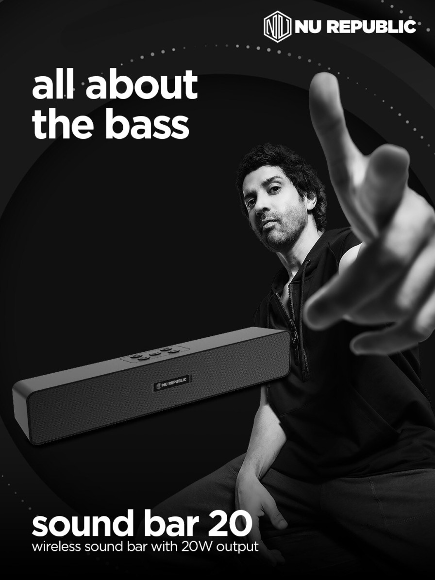 Men Nu Republic Speakers | Buy Nu Republic Wireless Soundbar 20 With Upto 12 Hours Playtime - Accessories For Unisex