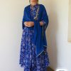 Women Janasya Kurtas & Suits | Buy Janasya Floral Printed Mandarin Collar Gotta Patti Anarkali Kurta With Palazzos & Dupatta - Apparel For Women