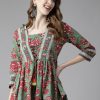 Women Rain & Rainbow Kurtis, Tunics & Tops | Buy Rain & Rainbow Gather A Line Print Top - Apparel For Women