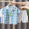 Kids INCLUD Clothing Sets | Buy Includ Boys Checked Shirt With T Shirt And Shorts - Apparel For Boys