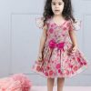 Kids Cutiekins Party Wear | Buy Cutiekins Girls Floral Print Flutter Sleeve Bow Fit & Flare Dress - Apparel For Girls