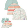 Kids MiArcus Caps & Hats | Buy Miarcus Infants Kids Set Of 3 Blue & White Printed Beanie & Mitten Set - Accessories For Unisex Kids