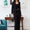 Women Athena Co-Ords | Buy Athena Women Black Solid Top & Jacket With Trouser Co Ords - Apparel For Women