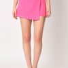 Women Zastraa Shorts & Skirts | Buy Zastraa Pink Scuba Mini Asymmetric Skorts - Apparel For Women