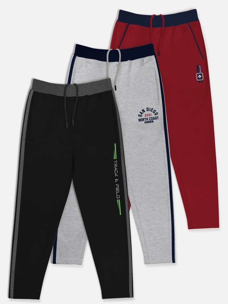 Kids HELLCAT Track Pants & Pyjamas | Buy Hellcat Boys Set Of 3 Solid Cotton Track Pants - Apparel For Boys