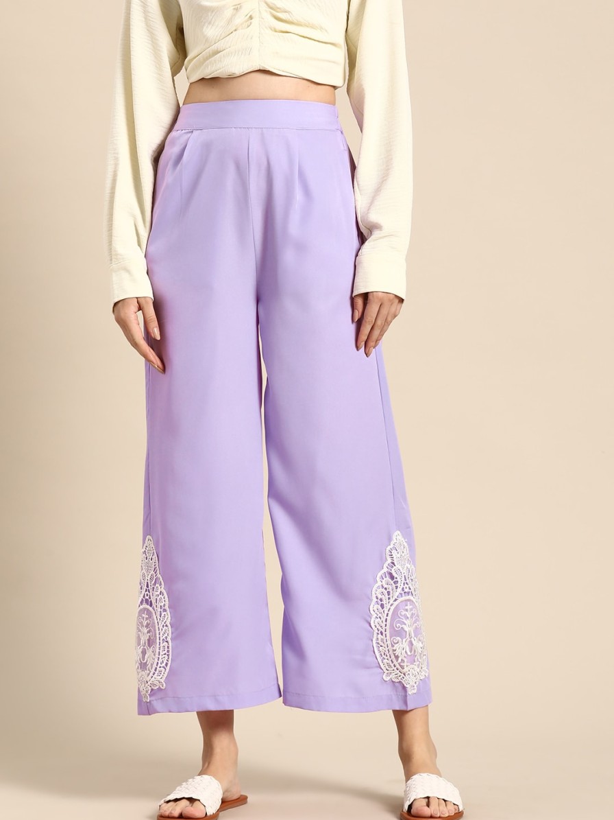 Women Sangria Skirts & Palazzos | Buy Sangria Women Flared Cropped Palazzos - Apparel For Women