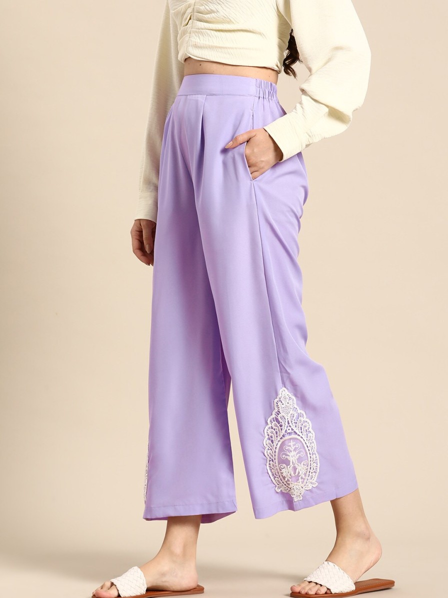 Women Sangria Skirts & Palazzos | Buy Sangria Women Flared Cropped Palazzos - Apparel For Women