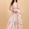 Women Amrutam Fab Lehenga Cholis | Buy Amrutam Fab White & Pink Printed Semi Stitched Lehenga & Unstitched Blouse With Dupatta - Apparel For Women