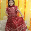 Kids BownBee Lehenga Choli | Buy Bownbee Girls Printed Pure Cotton Ready To Wear Lehenga & Blouse With Dupatta - Apparel For Girls