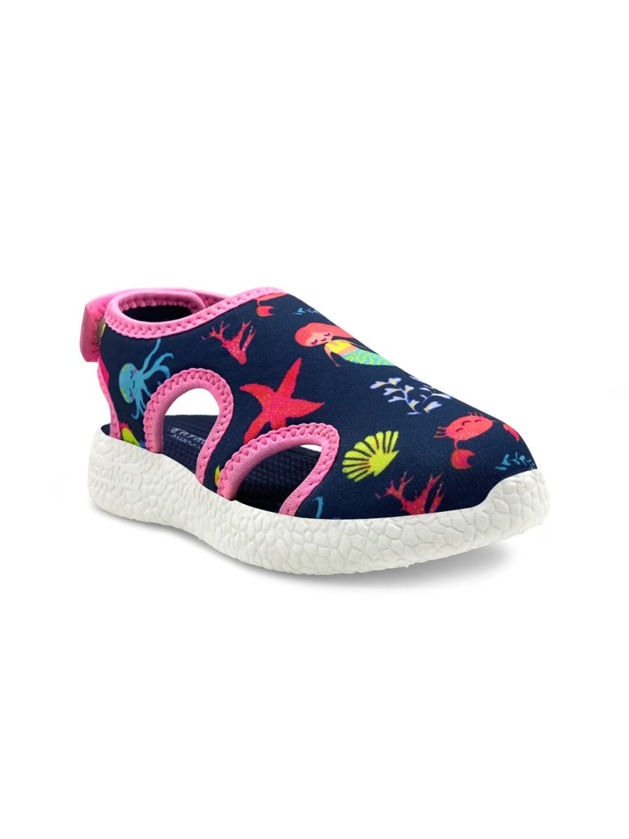 Kids KazarMax Sandals | Buy Kazarmax Kids Navy & Pink Printed Comfort Sandals - Footwear For Unisex Kids