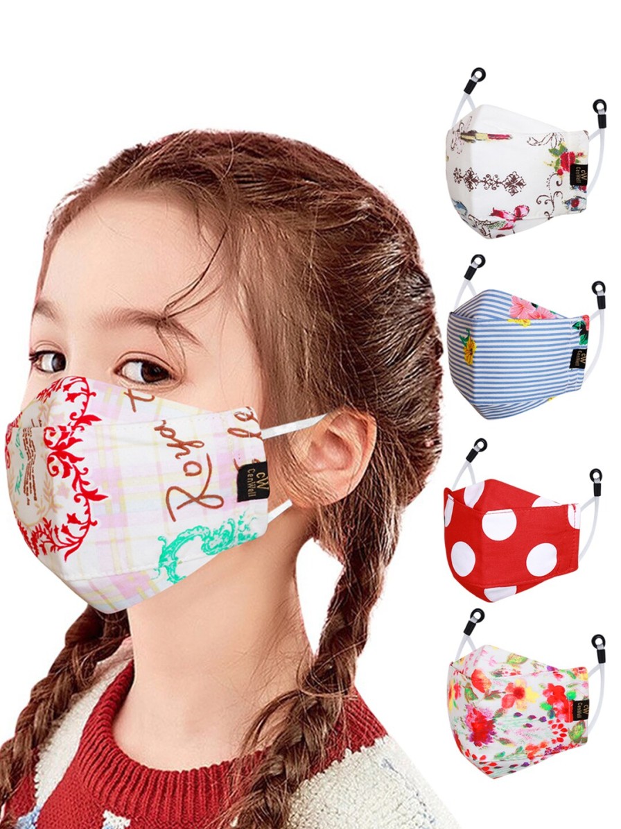 Kids CENWELL Masks & Protective Gears | Buy Cenwell Kids Pack Of 5 Multi Printed 6 Ply Pure Cotton Reusable 3D Cloth Face Masks - Accessories For Unisex Kids