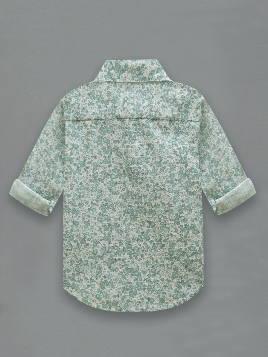 Kids A.T.U.N. Shirts | Buy A T U N Boys Sea Green Classic Floral Printed Casual Shirt - Apparel For Boys