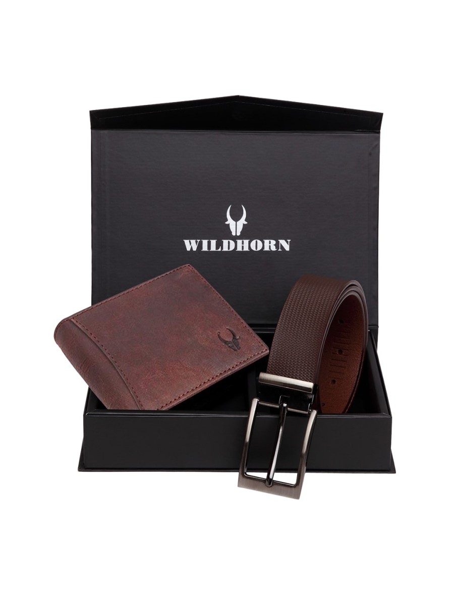 Men WildHorn Accessory Gift Sets | Buy Wildhorn Men Brown Rfid Protected Genuine Leather Accessory Gift Set - Accessories For Men