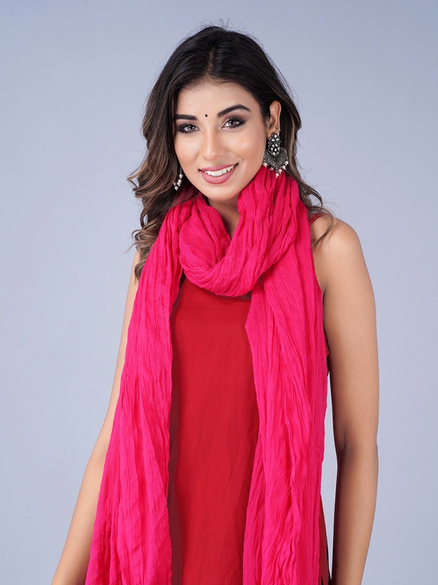 Women HERE&NOW Dupattas & Shawls | Buy Here&Now Pink Cotton Dupatta - Apparel For Women