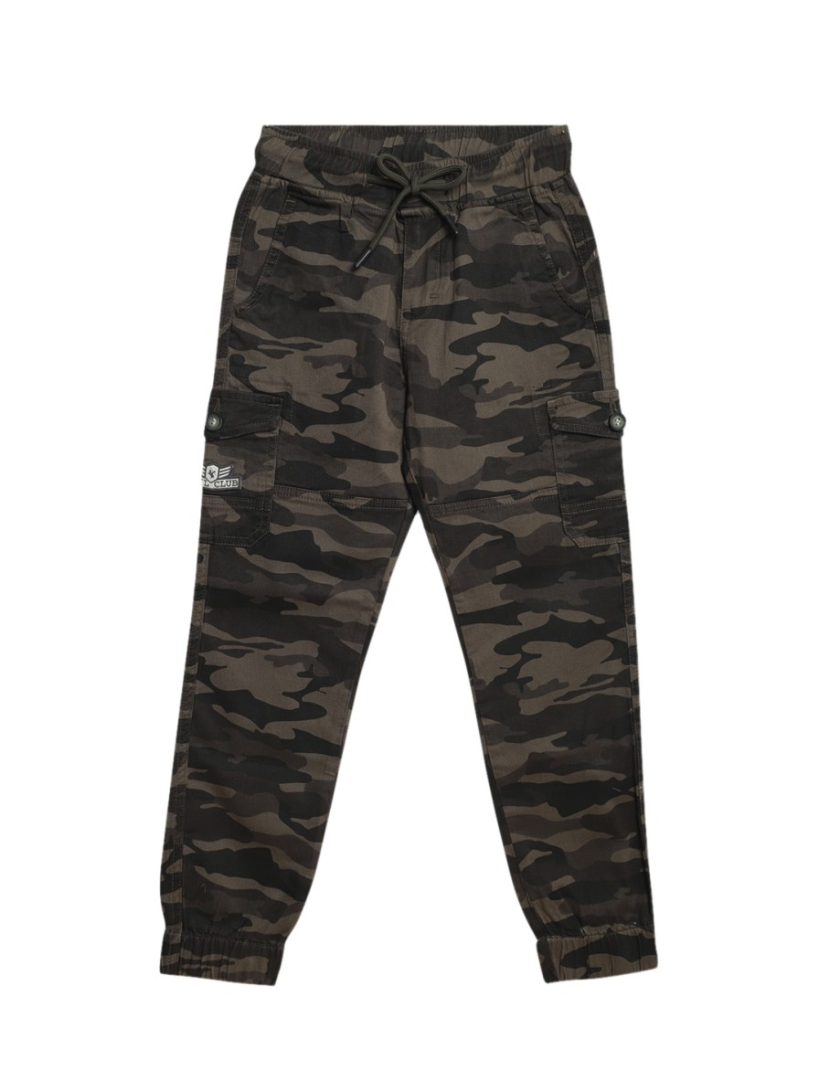 Kids Cantabil Trousers | Buy Cantabil Boys Camouflage Printed Mid Rise Joggers Trousers - Apparel For Boys