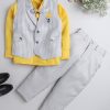 Kids DKGF FASHION Party Wear | Buy Dkgf Fashion Boys Yellow & Grey Shirt With Trousers - Apparel For Boys