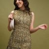 Women Tokyo Talkies Dresses | Buy Tokyo Talkies Beige & Green Floral Printed A Line Mini Dress - Apparel For Women