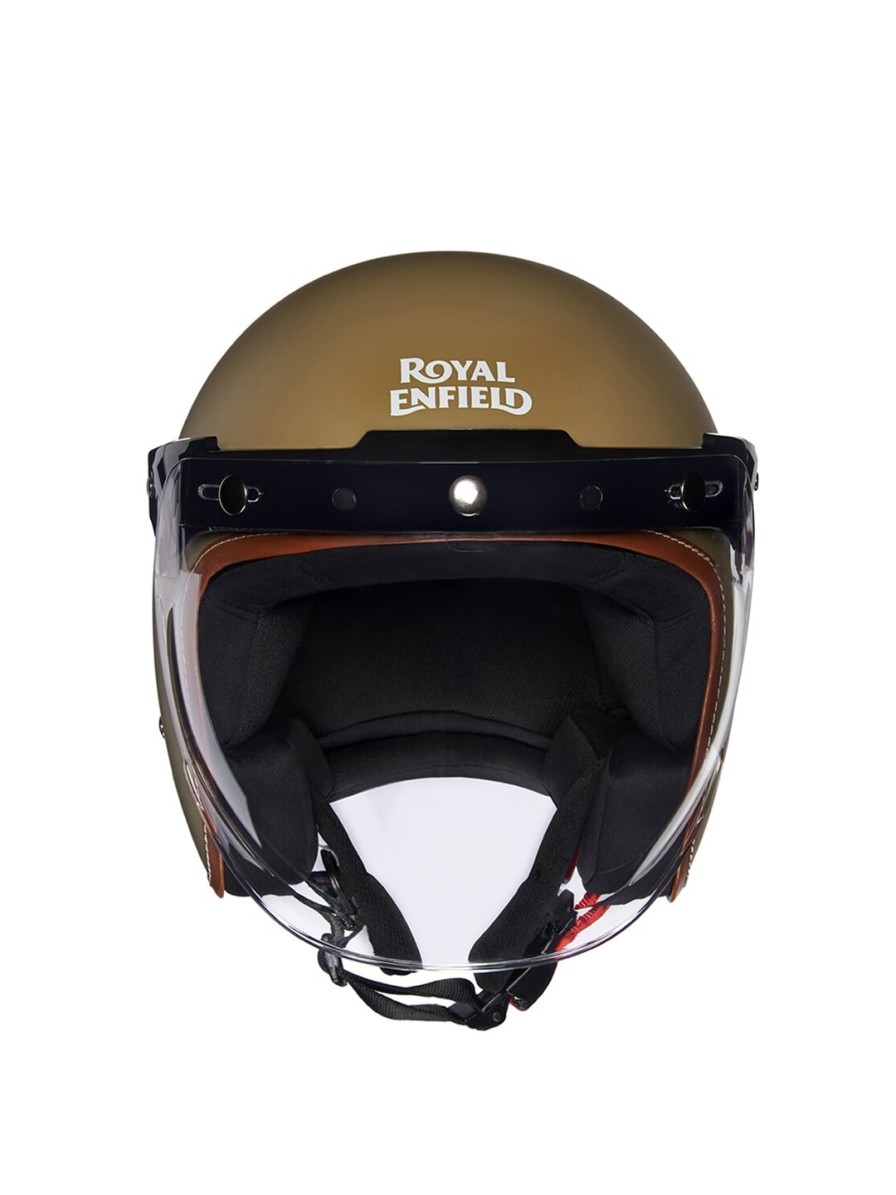 Men Royal Enfield Helmets | Buy Royal Enfield Brown Jet Helmet With Visor - Accessories For Unisex