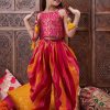 Kids ROJAA Clothing Sets | Buy Rojaa Girls Floral Printed Shoulder Straps Top With Dhoti Pants - Apparel For Girls