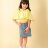 Kids LilPicks Tops | Buy Lilpicks Girls Cold Shoulder Cotton Frilled Crop Top - Apparel For Girls