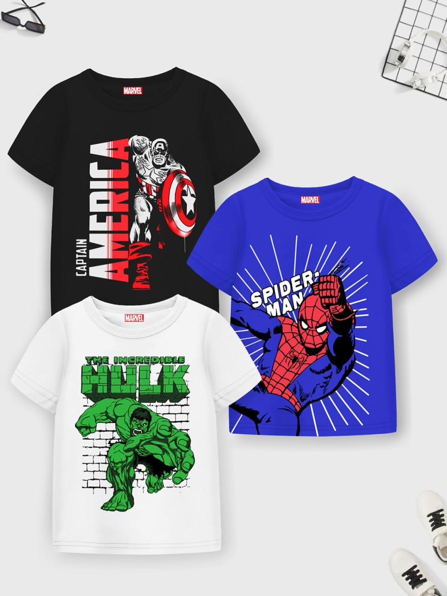 Kids YK Marvel Yk | Buy Yk Marvel Boys Pack Of 3 Printed T Shirts - Apparel For Boys