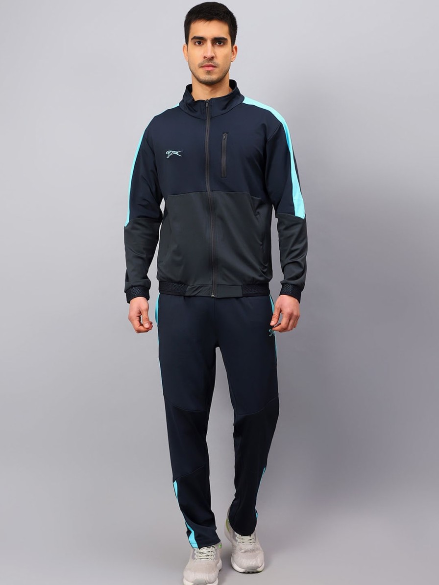 Men Shiv Naresh Tracksuits | Buy Shiv Naresh Colourblocked Mock Collar Sweatshirt & Trouser - Apparel For Men