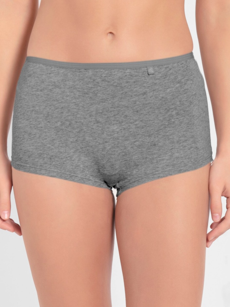 Women JocBest Briefs | Buy Jockey Women Grey Solid Boy Shorts Ss04 0105 Stgml - Apparel For Women