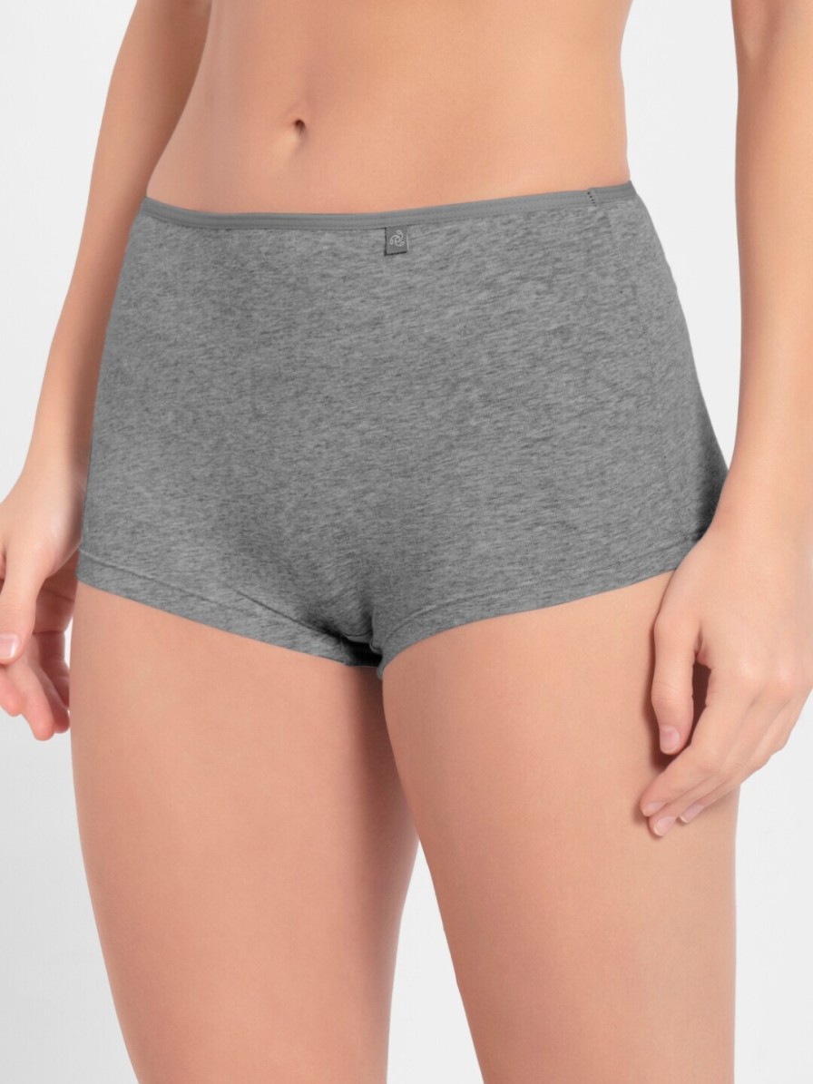 Women JocBest Briefs | Buy Jockey Women Grey Solid Boy Shorts Ss04 0105 Stgml - Apparel For Women