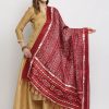 Women Dupatta Bazaar Dupattas & Shawls | Buy Dupatta Bazaar Maroon & White Batik Printed Dupatta - Apparel For Women