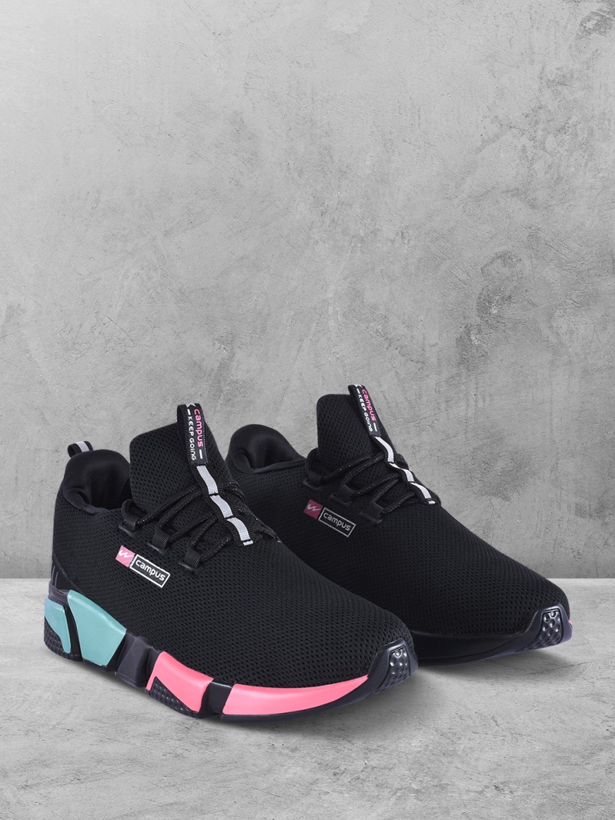 Women Campus Sports Shoes & Floaters | Buy Campus Women Black Mesh Running Shoes - Sports Shoes For Women 10071063 | Myntra