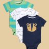 Kids MINI KLUB Bodysuits | Buy Mini Klub Infant Boys Pack Of 3 Printed Pure Cotton Bodysuit - Apparel For Boys