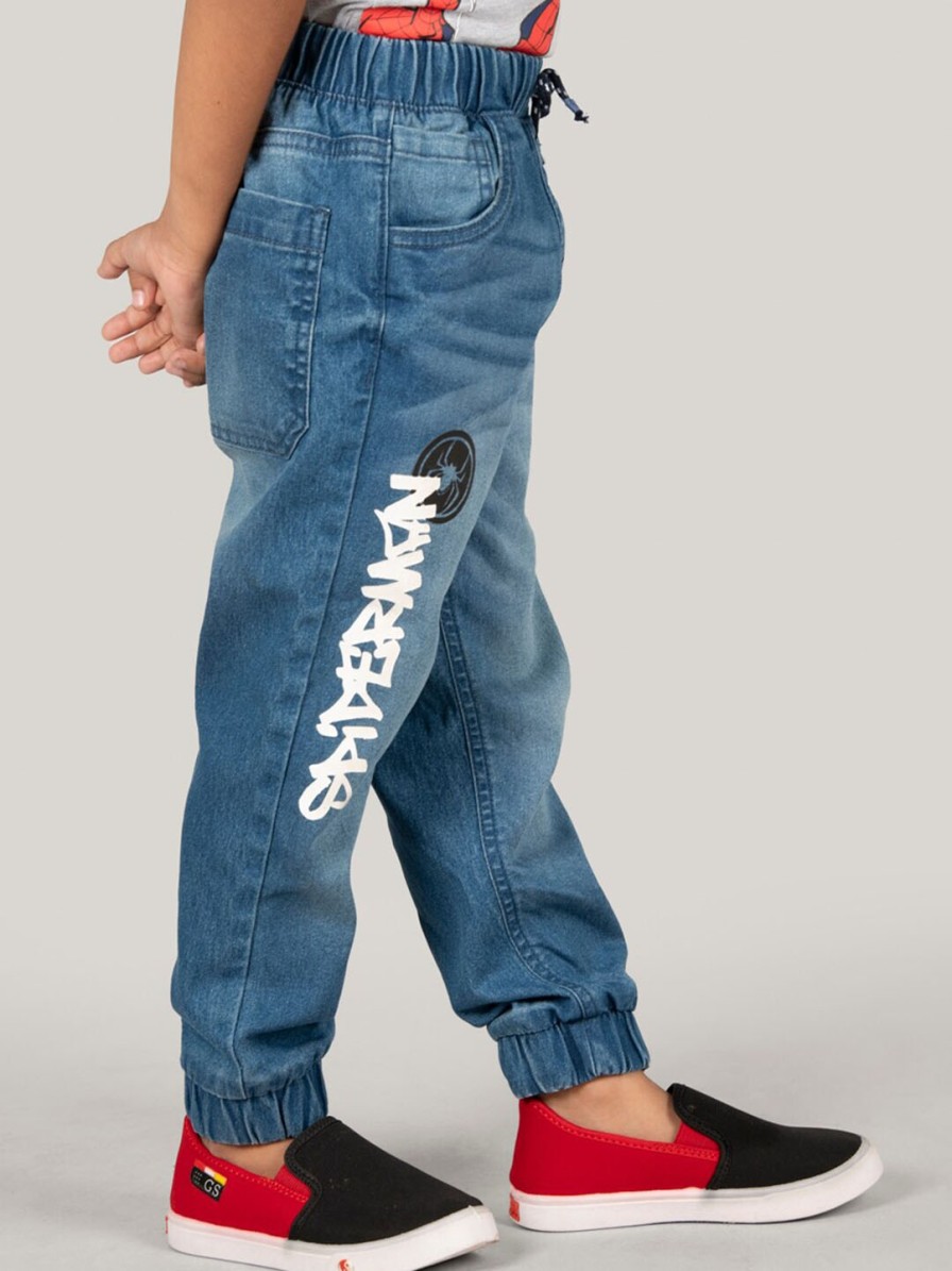 Kids Zalio Jeans | Buy Zalio Boys Jogger Spider Man Printed Clean Look Heavy Fade Stretchable Jeans - Apparel For Boys